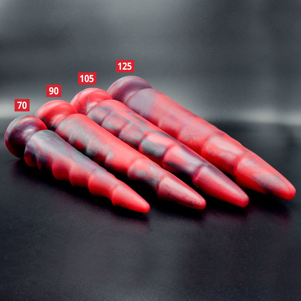 Spike 70 in Forge Red, Spike 90 in Forge Red, Spike 105 in Forge Red, and Spike 125 in Forge Red, laying next to each other for scale