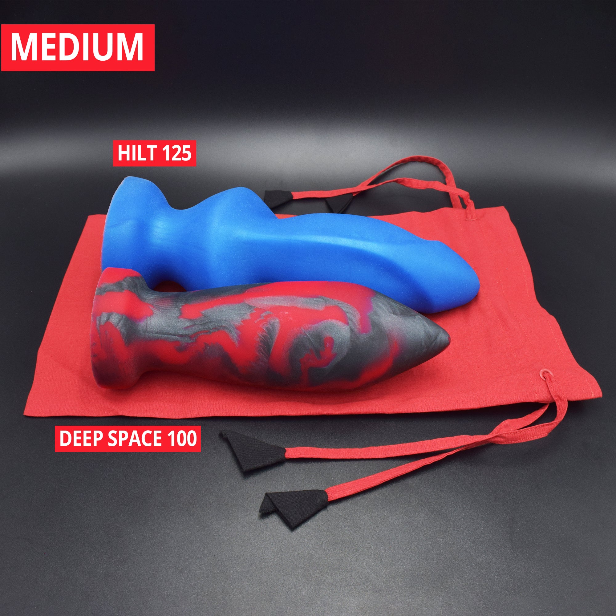 Medium Topped Toys Bag, with Hilt 125 in Blue Steel, and Deep Space 100 in Forge Red