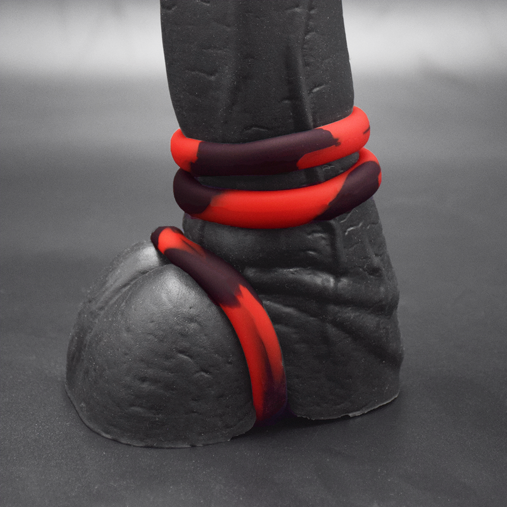 Tight Fit Silicone Cock Rings (Forge Red) - 3 Pack