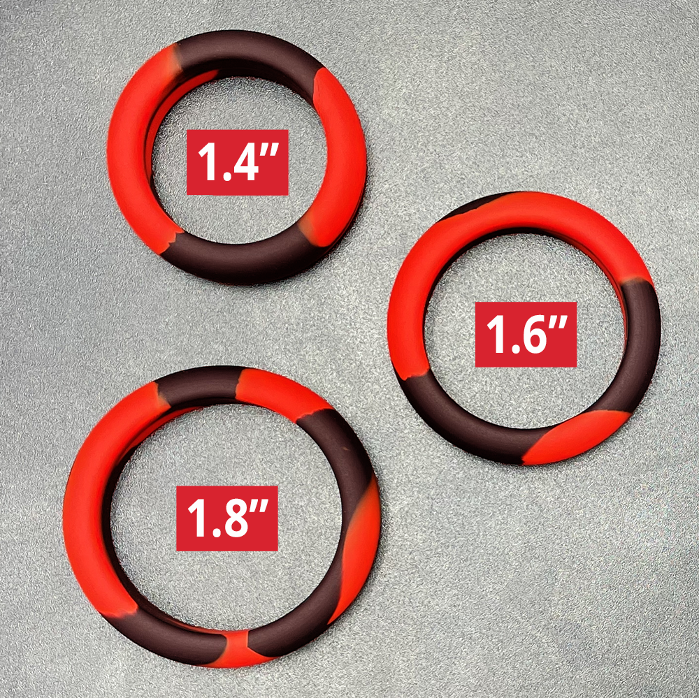 Tight Fit Silicone Cock Rings (Forge Red) - 3 Pack