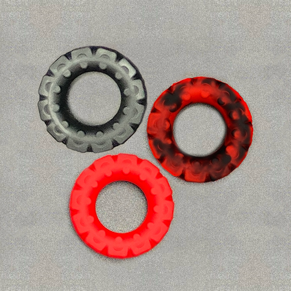 "Heavy Tread" Silicone Cock Rings